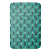 Cute Dog Pattern met diskettestoren en bot Badmat (Voorkant Verticaal)