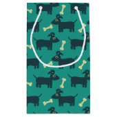 Cute Dog Pattern met diskettestoren en bot Klein Cadeauzakje (Achterkant)