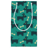 Cute Dog Pattern met diskettestoren en bot Klein Cadeauzakje (Voorkant)