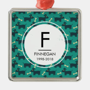 Cute Dog Pattern met diskettestoren en bot Metalen Ornament