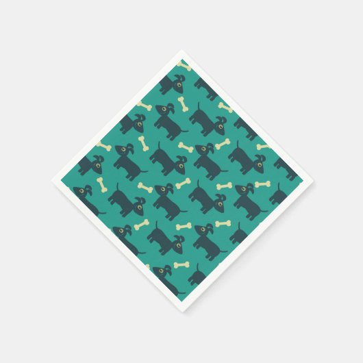 Cute Dog Pattern met diskettestoren en bot Servetten (Hoek)