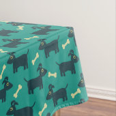 Cute Dog Pattern met diskettestoren en bot Tafelkleed (Voorbeeld)
