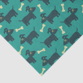 Cute Dog Pattern met diskettestoren en bot Tissuepapier (Detail)