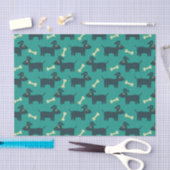 Cute Dog Pattern met diskettestoren en bot Tissuepapier (Craft)