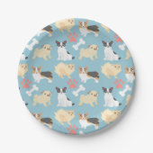 Cute Dog Pattern Papieren Bordje (Voorkant)