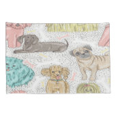 Cute Dog Pattern Pillow Hoesjes Kussensloop (Achterkant-Rechts)