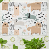 Cute Dog Pattern Theedoek (Gevouwen)