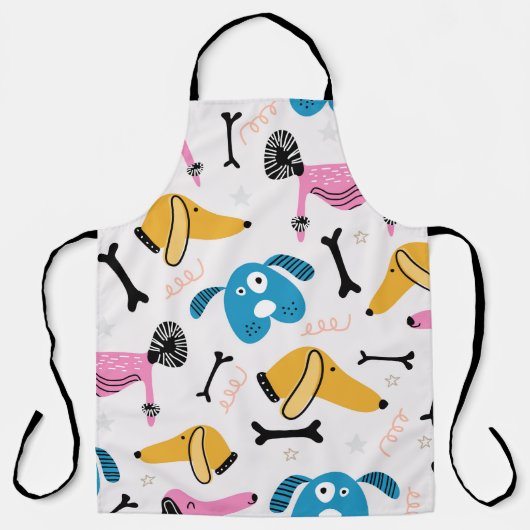 Cute dog pattern with baby animal face drawing sca schort (Voorkant)