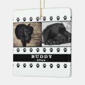 Cute Dog Paw 2 Photo Collage Kerstkeepslag Keramisch Ornament (Links)
