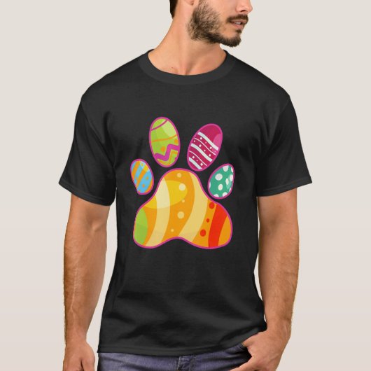 Cute Dog Paw Eggs Happy Easter Day Toders Boys G T-shirt (Voorkant)