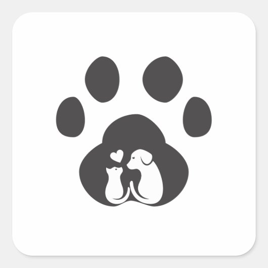 Cute Dog Paw Love Sticker Sheet (Voorkant)