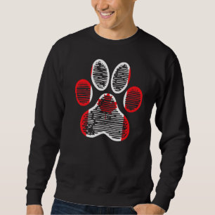 Cute Dog Paw met Maple Leaf Canadian Flag Happy C Trui