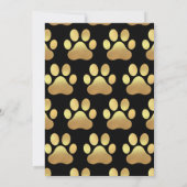 Cute Dog Paw Print Kinder 1e verjaardag Gold Black Kaart (Achterkant)