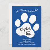 Cute Dog Paw Print Kinder 1st Birthday Party Kaart (Voorkant)