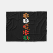 Cute Dog Paw Print Santa Elf Christmas Character H Fleece Deken (Voorkant (Horizontaal))