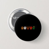 Cute Dog Paw Print Santa Elf Christmas Character H Ronde Button 5,7 Cm (Voorkant /achterkant)