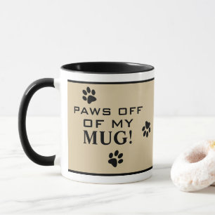 Cute Dog Paw Prints Paw Off Typography Hondenliefh Mok