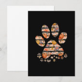 Cute Dog Paw Pumpkin Herfst Autumn Thanksgiving Do Kaart (Voorkant / Achterkant)