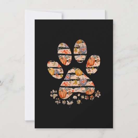 Cute Dog Paw Pumpkin Herfst Autumn Thanksgiving Do Kaart (Voorkant)