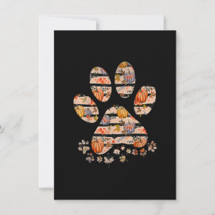 Cute Dog Paw Pumpkin Herfst Autumn Thanksgiving Do Kaart