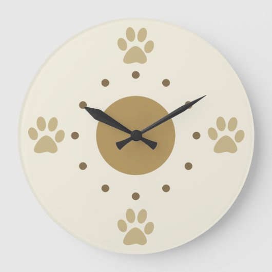 Cute Dog Paws Wall klok (Voorkant)