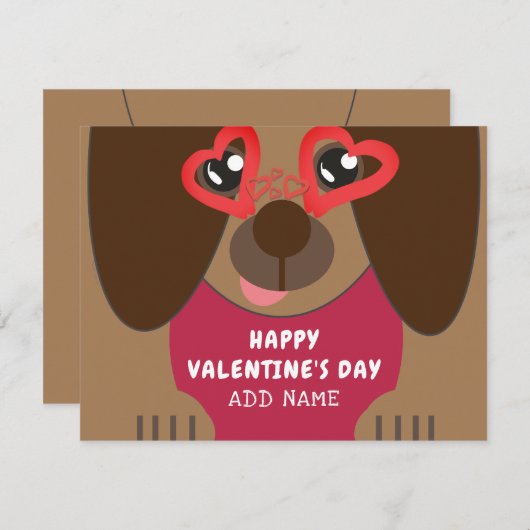 Cute Dog Personalized Valentijnsdag (Voorkant / Achterkant)