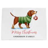 Cute Dog Persoonlijke Kerstmis Groot Cadeauzakje (Voorkant)