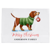 Cute Dog Persoonlijke Kerstmis Groot Cadeauzakje (Achterkant)