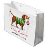 Cute Dog Persoonlijke Kerstmis Groot Cadeauzakje (Achterkant Gekanteld)