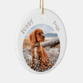 Cute Dog Pet 2 Foto's Star Pattern Kerstmis Keramisch Ornament (Rechts)