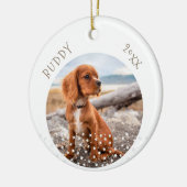 Cute Dog Pet 2 Foto's Star Pattern Kerstmis Keramisch Ornament (Links)