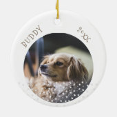 Cute Dog Pet 2 Foto's Star Pattern Kerstmis Keramisch Ornament (Achterkant)