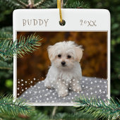 Cute Dog Pet 2 Foto's Star Pattern Kerstmis Keramisch Ornament