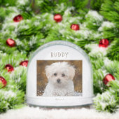 Cute Dog Pet 2 Foto's Star Pattern Kerstmis Sneeuwbol (Kerstmis)