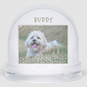 Cute Dog Pet 2 Foto's Star Pattern Kerstmis Sneeuwbol (Achterkant)