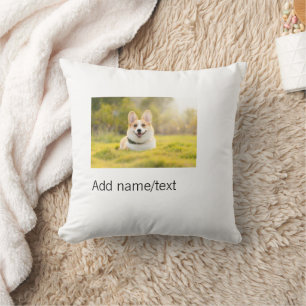 Cute dog pet add name text editable dog dad gi kussen