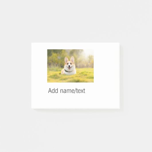 Cute dog pet add name text editable dog dad gi post-it® notes (Voorkant)