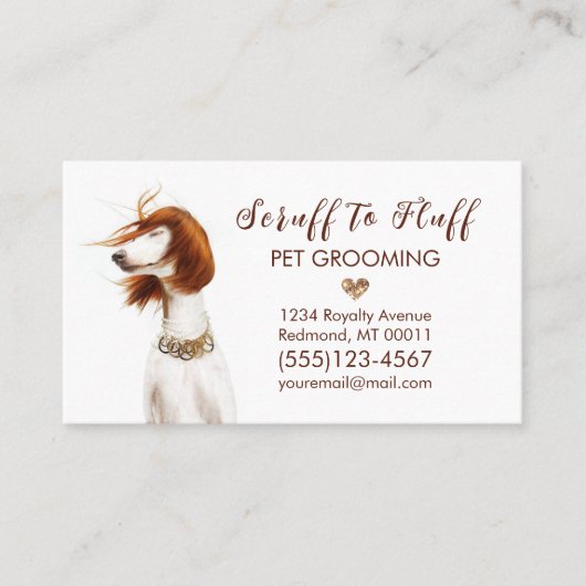 Cute Dog Pet Grooming Groomer Service Visitekaartje (Voorkant)