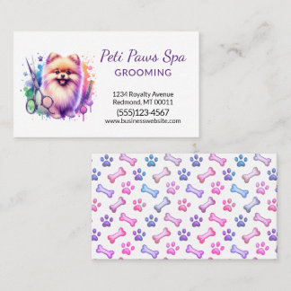 Cute Dog Pet Grooming Service  Visitekaartje