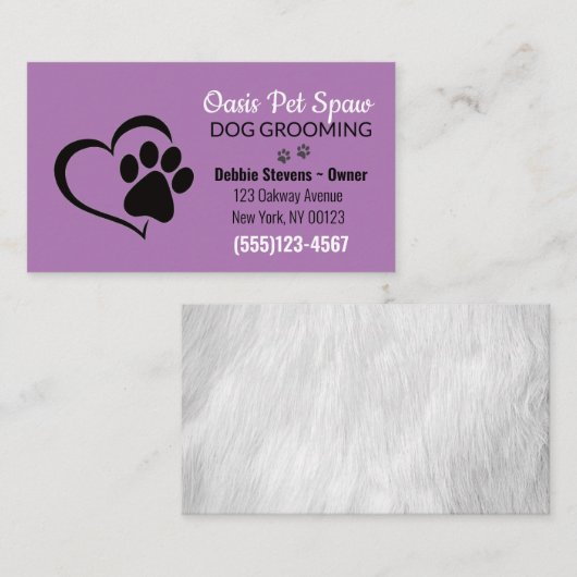 Cute Dog Pet Grooming Service Visitekaartje (Voorkant / Achterkant)