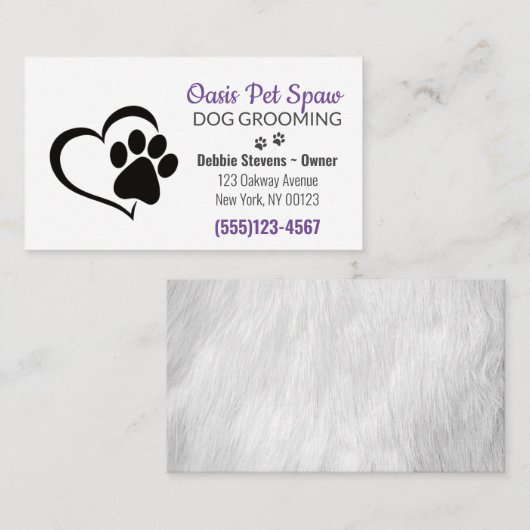 Cute Dog Pet Grooming Service Visitekaartje (Voorkant / Achterkant)