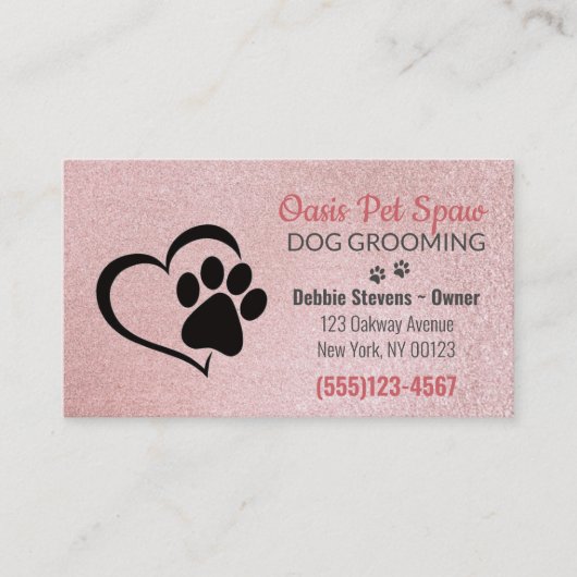 Cute Dog Pet Grooming Service Visitekaartje (Voorkant)