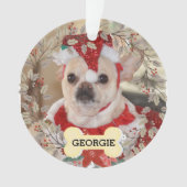 Cute Dog Pet Photo Wreatkerst Ornament (voorkant)