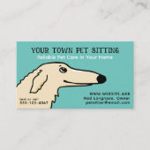 Cute Dog Pet Sitting Long Nose Borzoi Cartoon Visitekaartje (Voorkant)