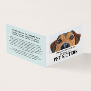 Cute Dog, Pet Sitting Service Gedetailleerd Visitekaartje