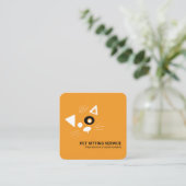 Cute Dog Pet Sitting Service Vierkante Visitekaartje (Staand voorkant)