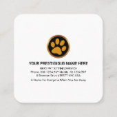 Cute Dog Pet Sitting Service Vierkante Visitekaartje (Achterkant)