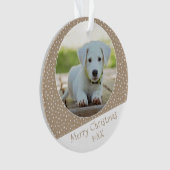 Cute Dog Pet Star Patroon Fotokerstbal Ornament (voorkant)