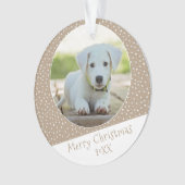 Cute Dog Pet Star Patroon Fotokerstbal Ornament (voorkant)