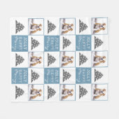 Cute Dog Pet Typografie Kerstboom Foto Fleece Deken (Voorkant (Horizontaal))